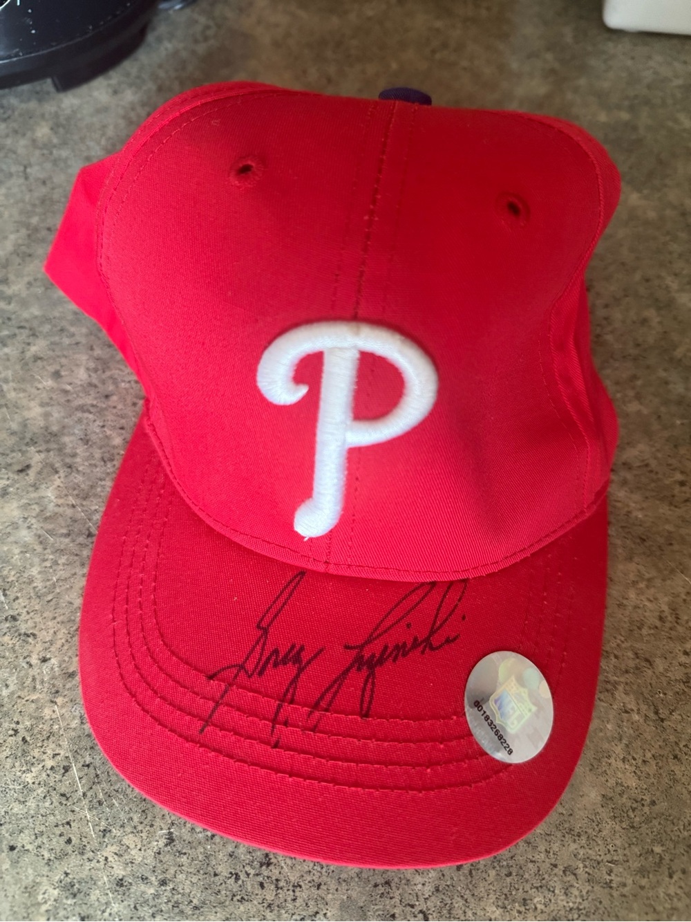 Signed Red Philadelphia Phillies Baseball Hat